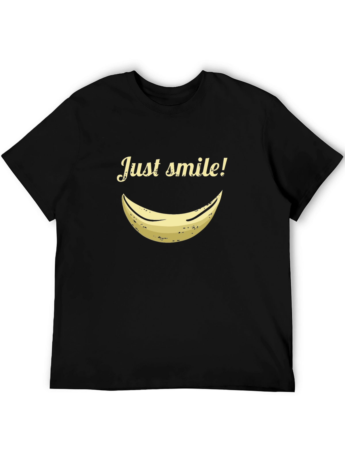 Just Smile Banana Graphic Tee - Black Casual Shirt