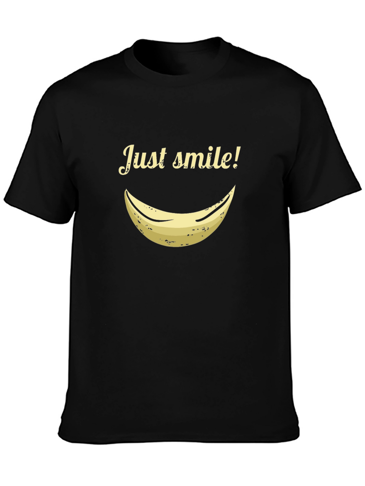 Just Smile Banana Graphic Tee - Black Casual Shirt