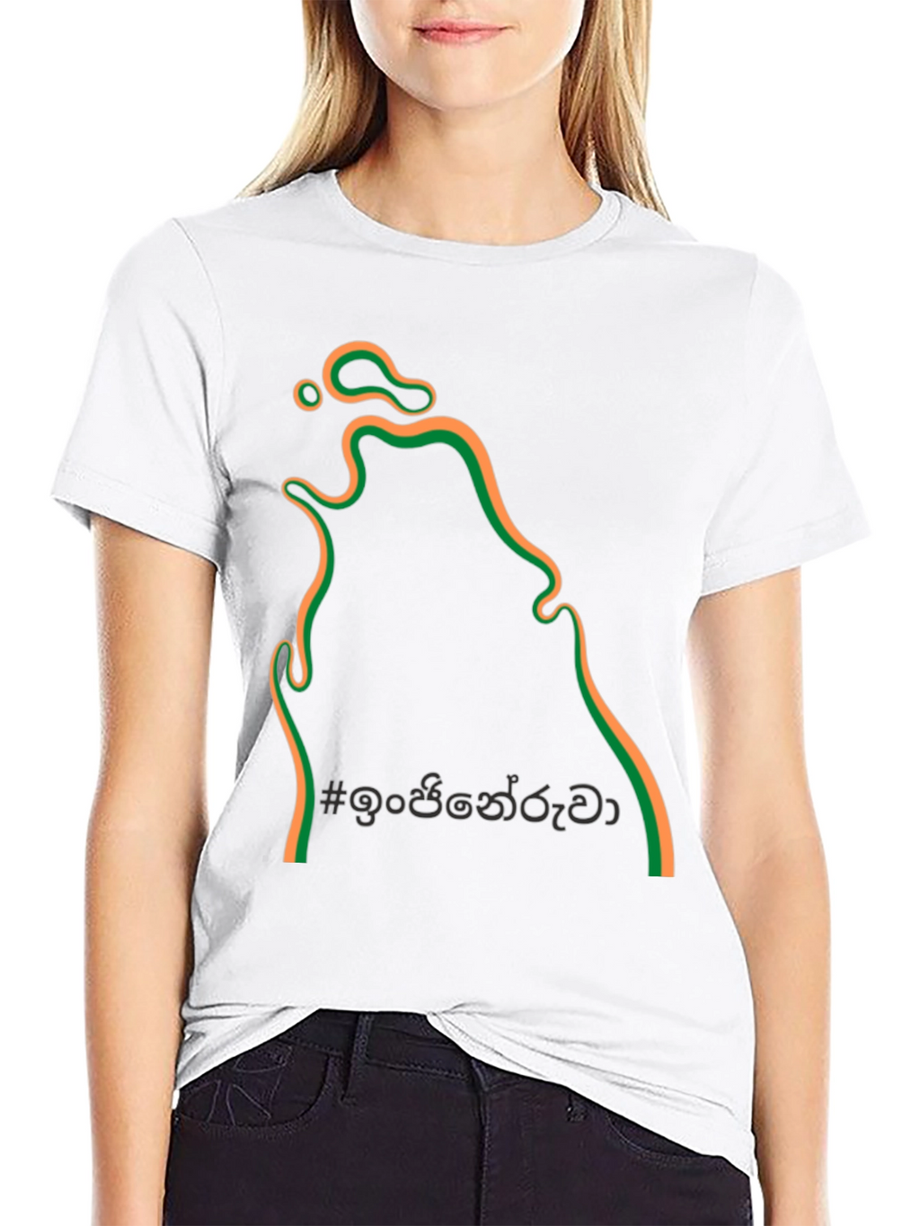 Stylish Black T-Shirt with Unique Graphic Print