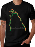 Stylish Black T-Shirt with Unique Graphic Print