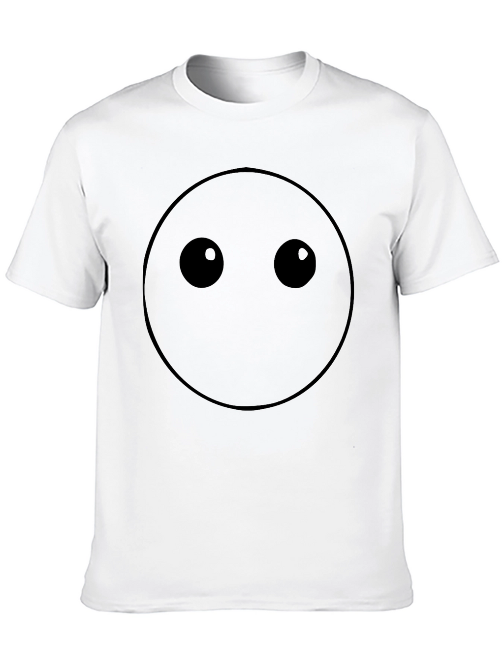 Minimalist Emoji Face Black T-Shirt