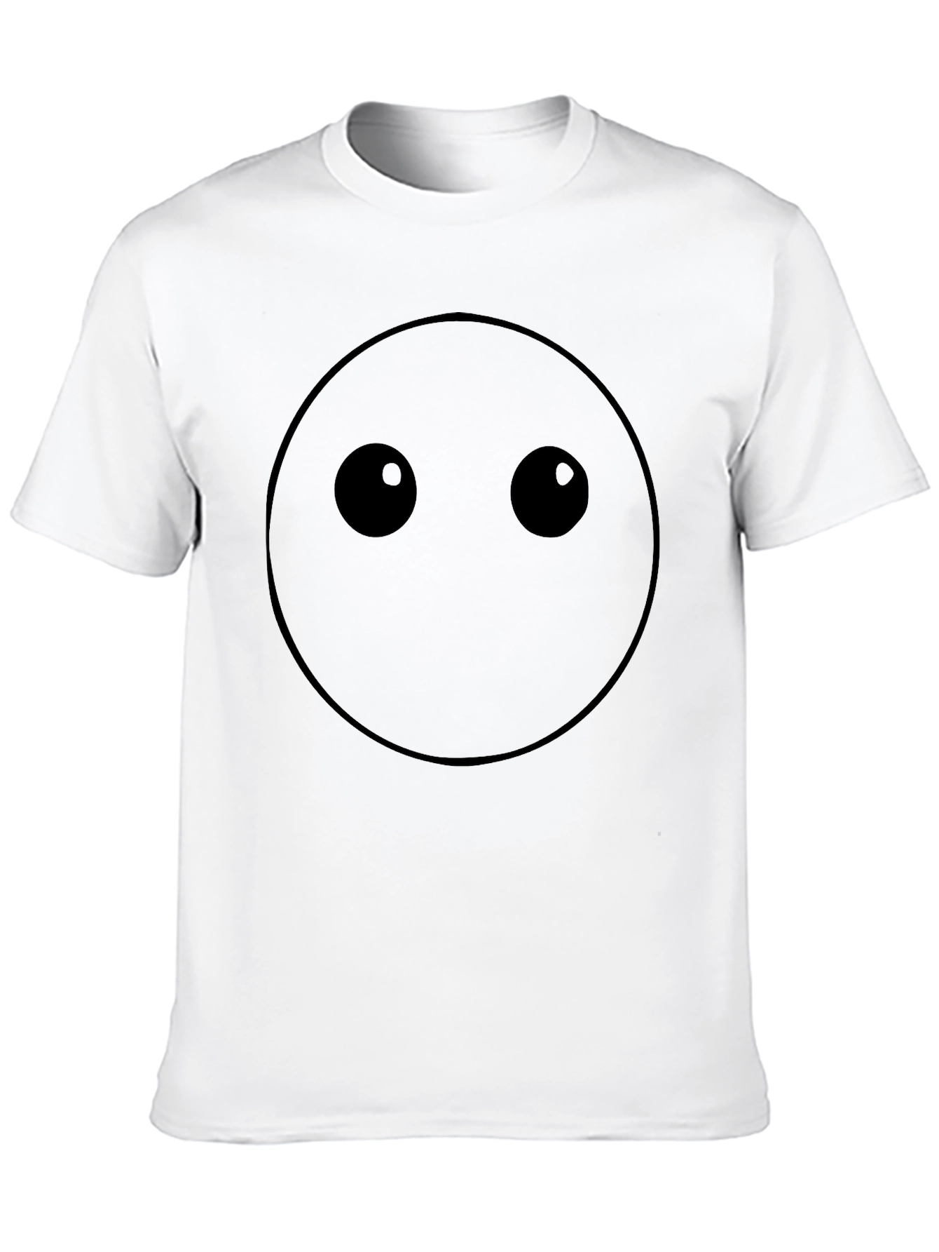 Minimalist Emoji Face Black T-Shirt