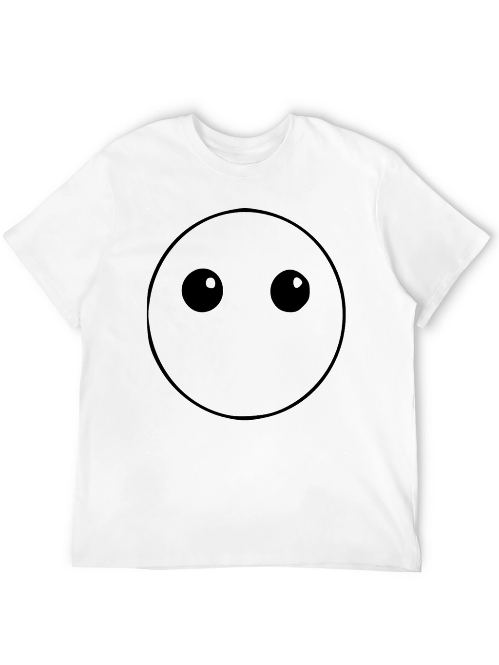 Minimalist Emoji Face Black T-Shirt