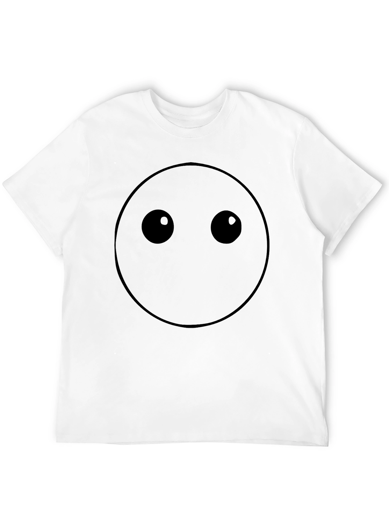 Minimalist Emoji Face Black T-Shirt