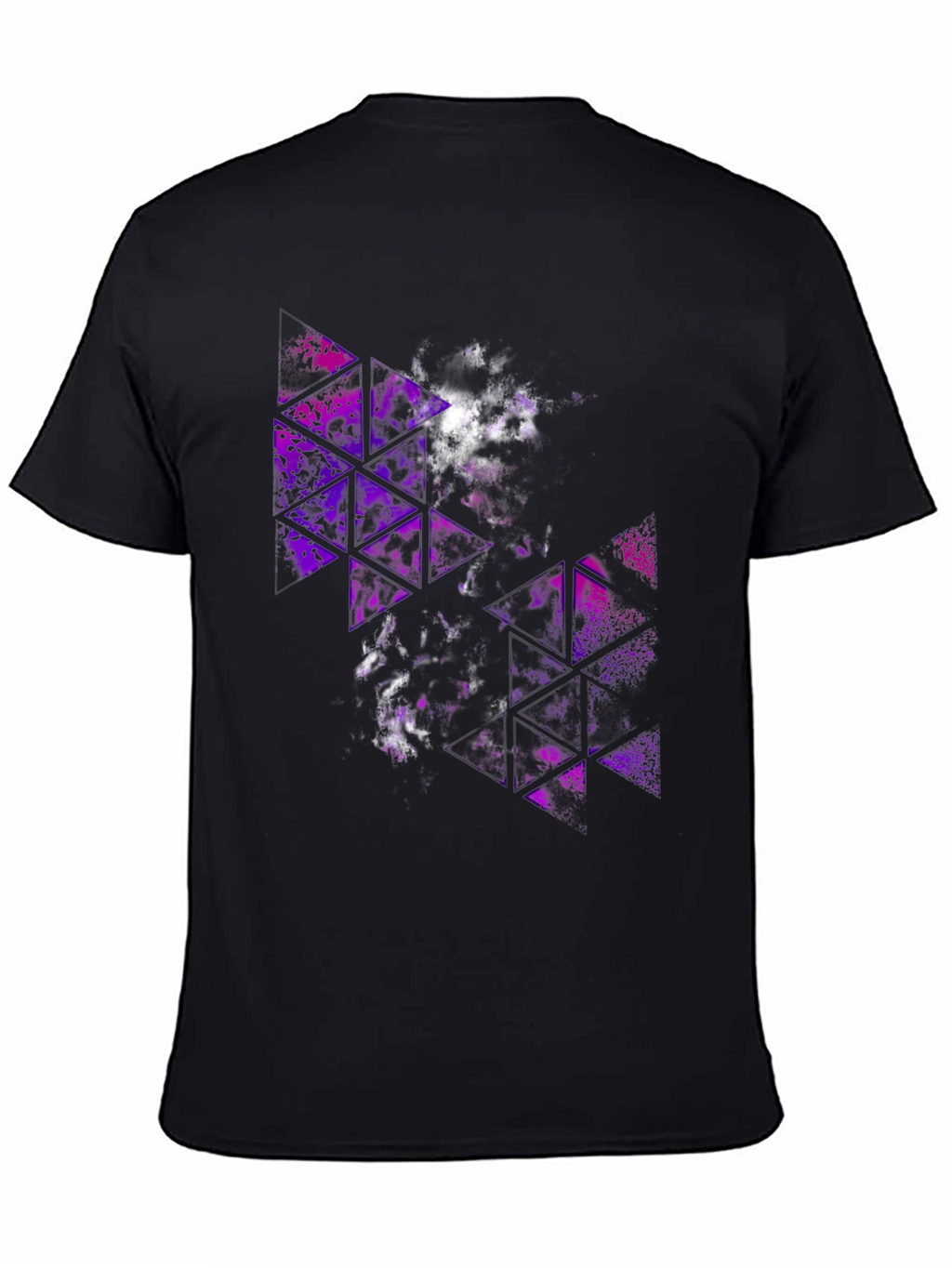 Abstract Geometric Purple Triangle Graphic T-Shirt
