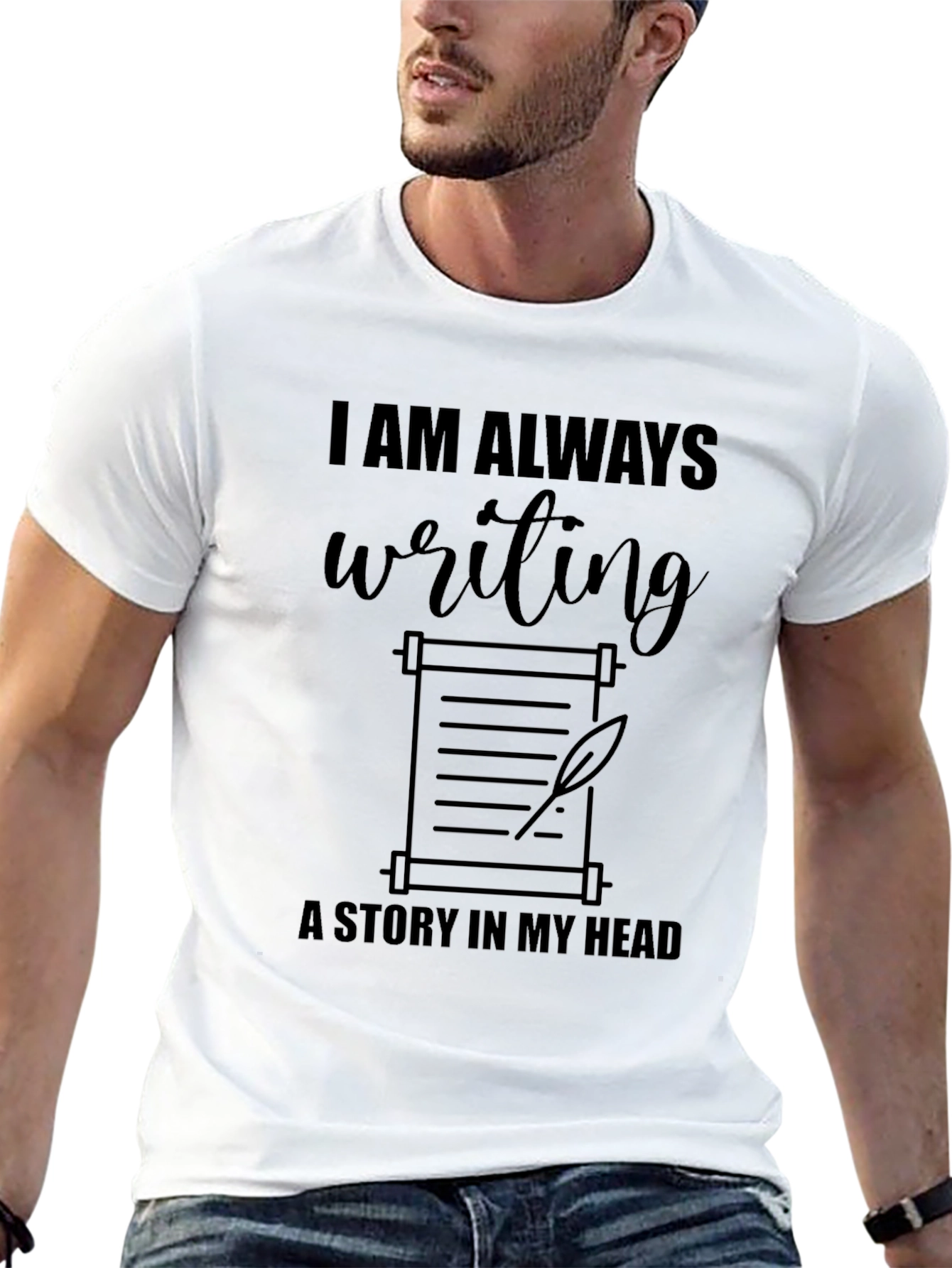 Writers Muse T-Shirt: Always Writing A Story