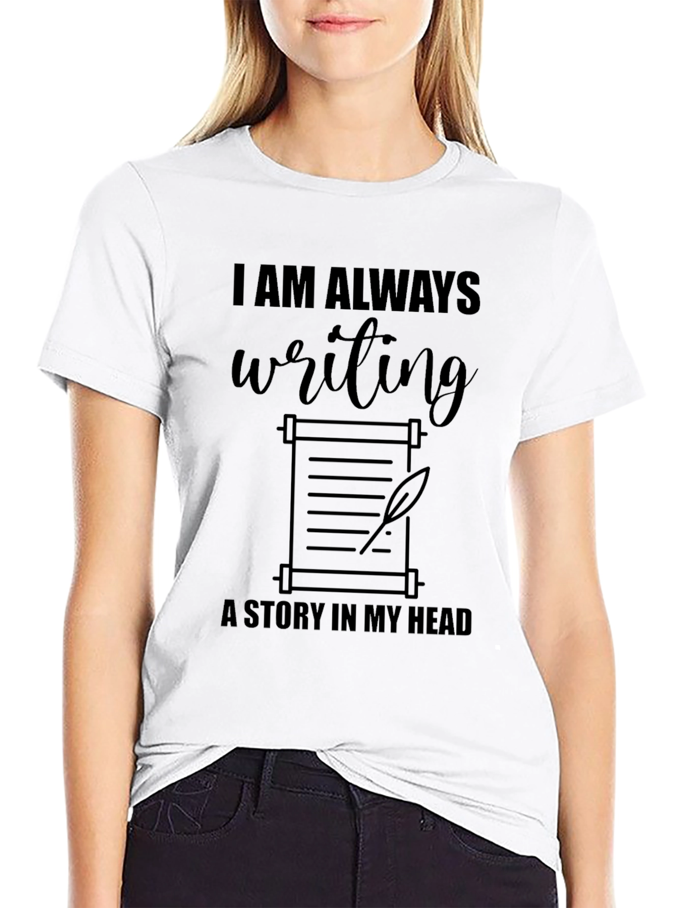 Writers Muse T-Shirt: Always Writing A Story