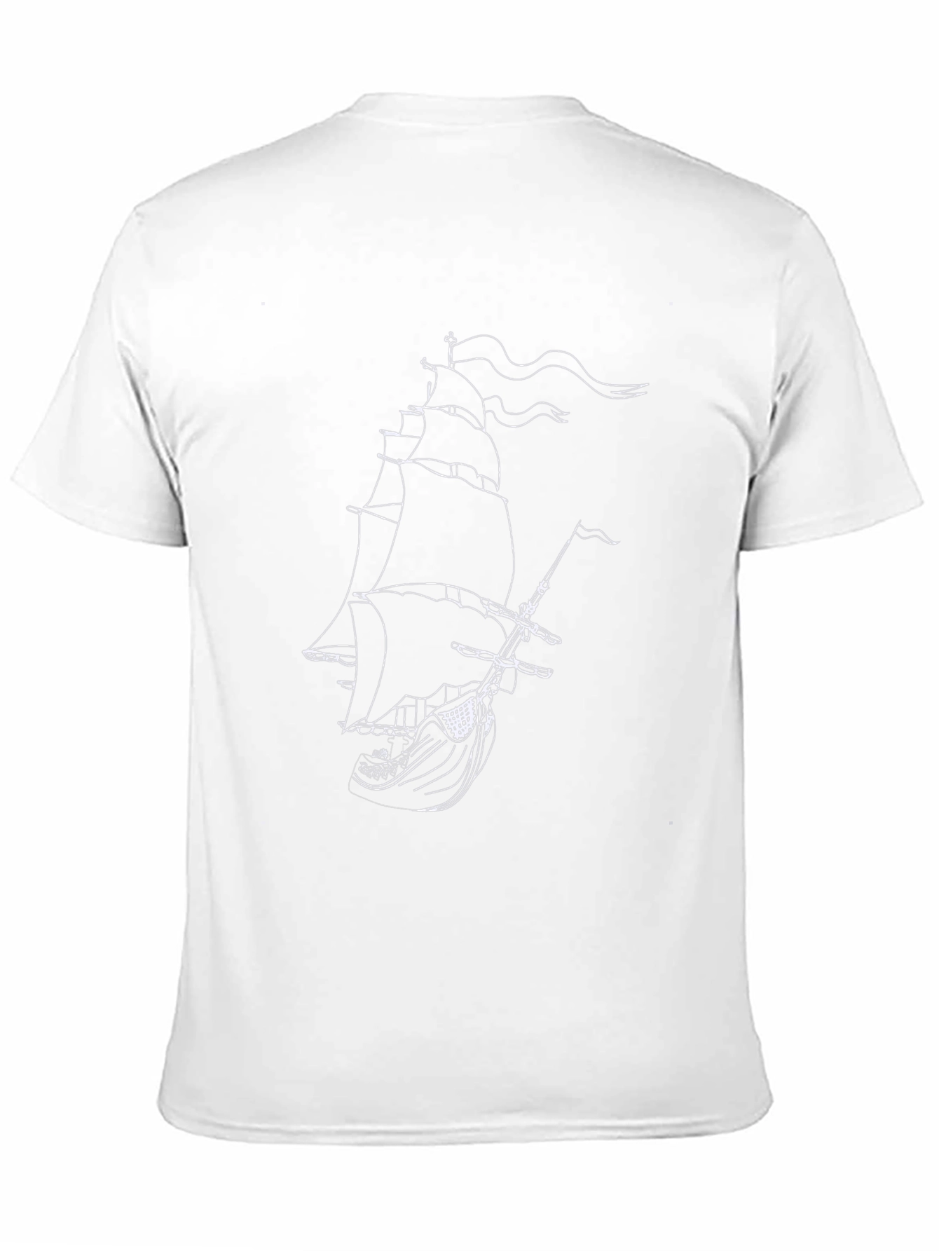 Black T-Shirt with Ship Graphic