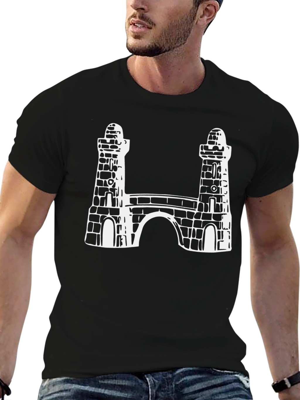 Bridge Print Black T-Shirt