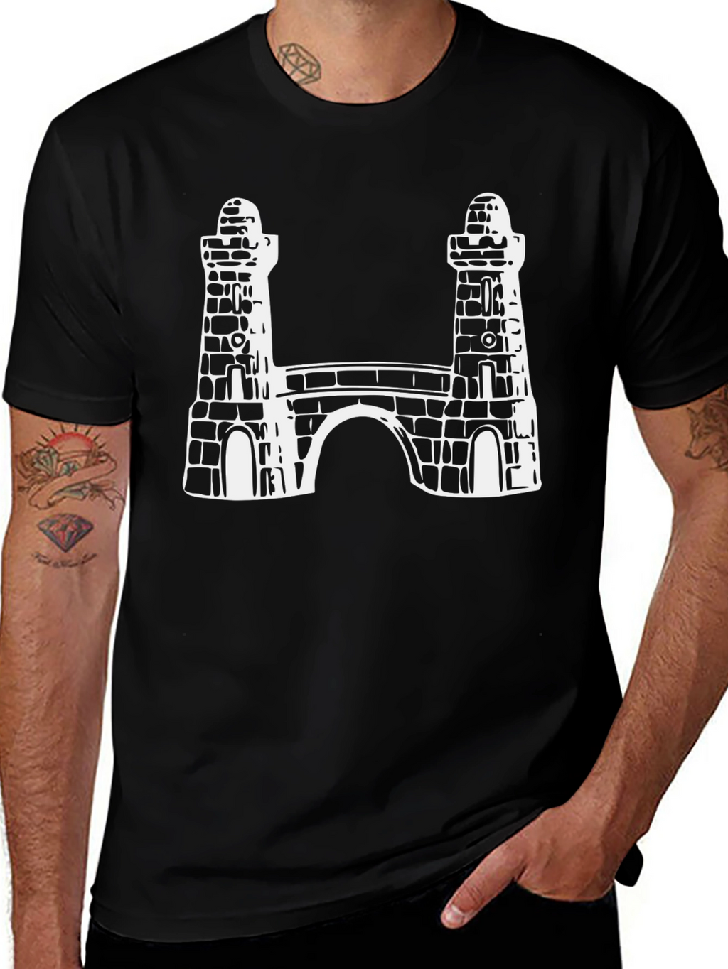 Bridge Print Black T-Shirt