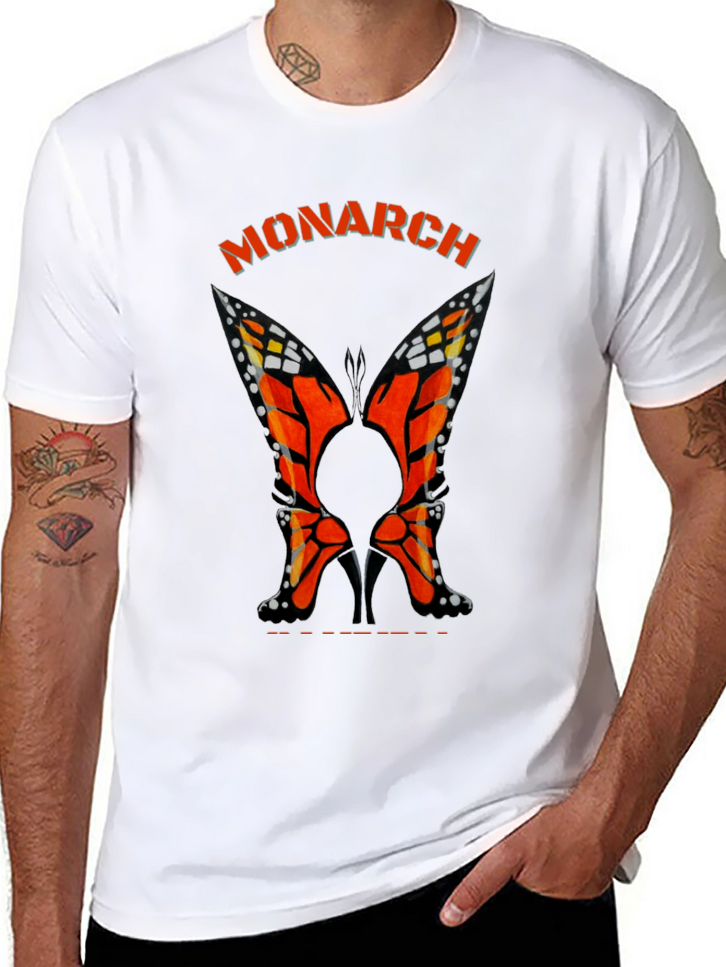 Monarch Butterfly Heels Black T-Shirt