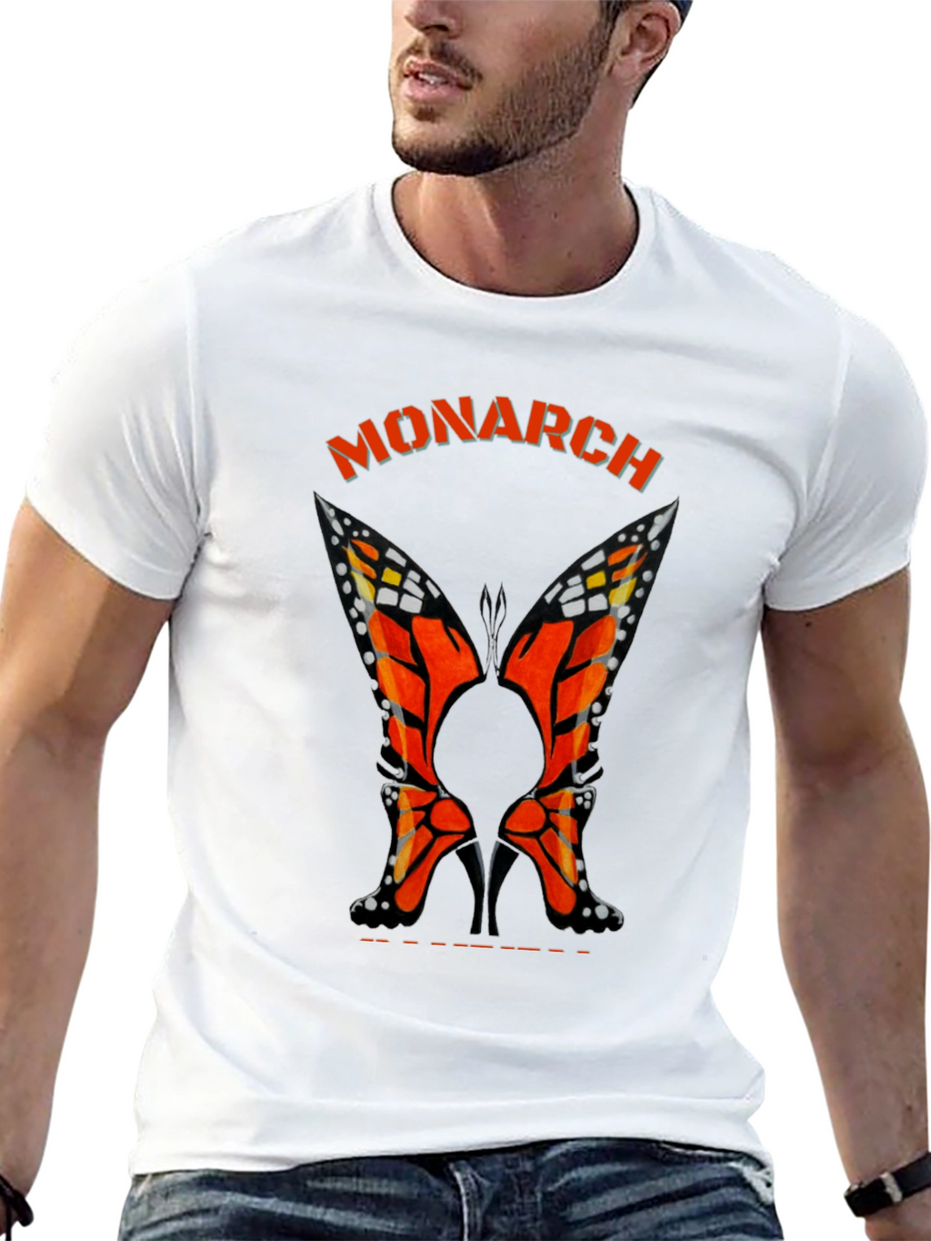 Monarch Butterfly Heels Black T-Shirt