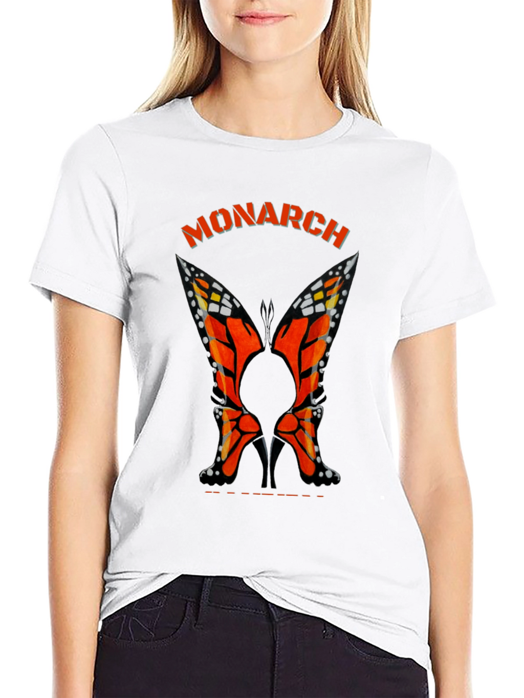 Monarch Butterfly Heels Black T-Shirt