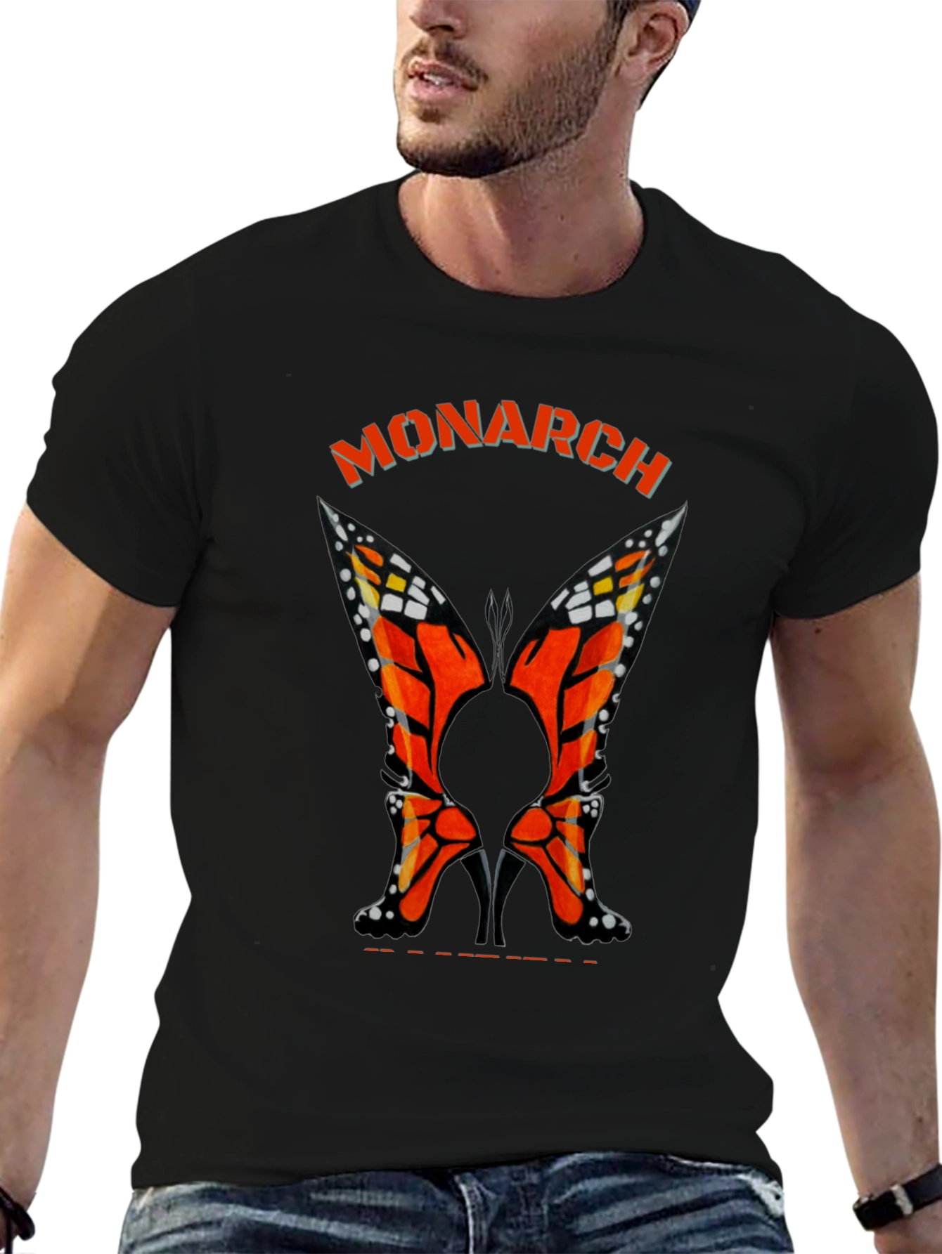 Monarch Butterfly Heels Black T-Shirt