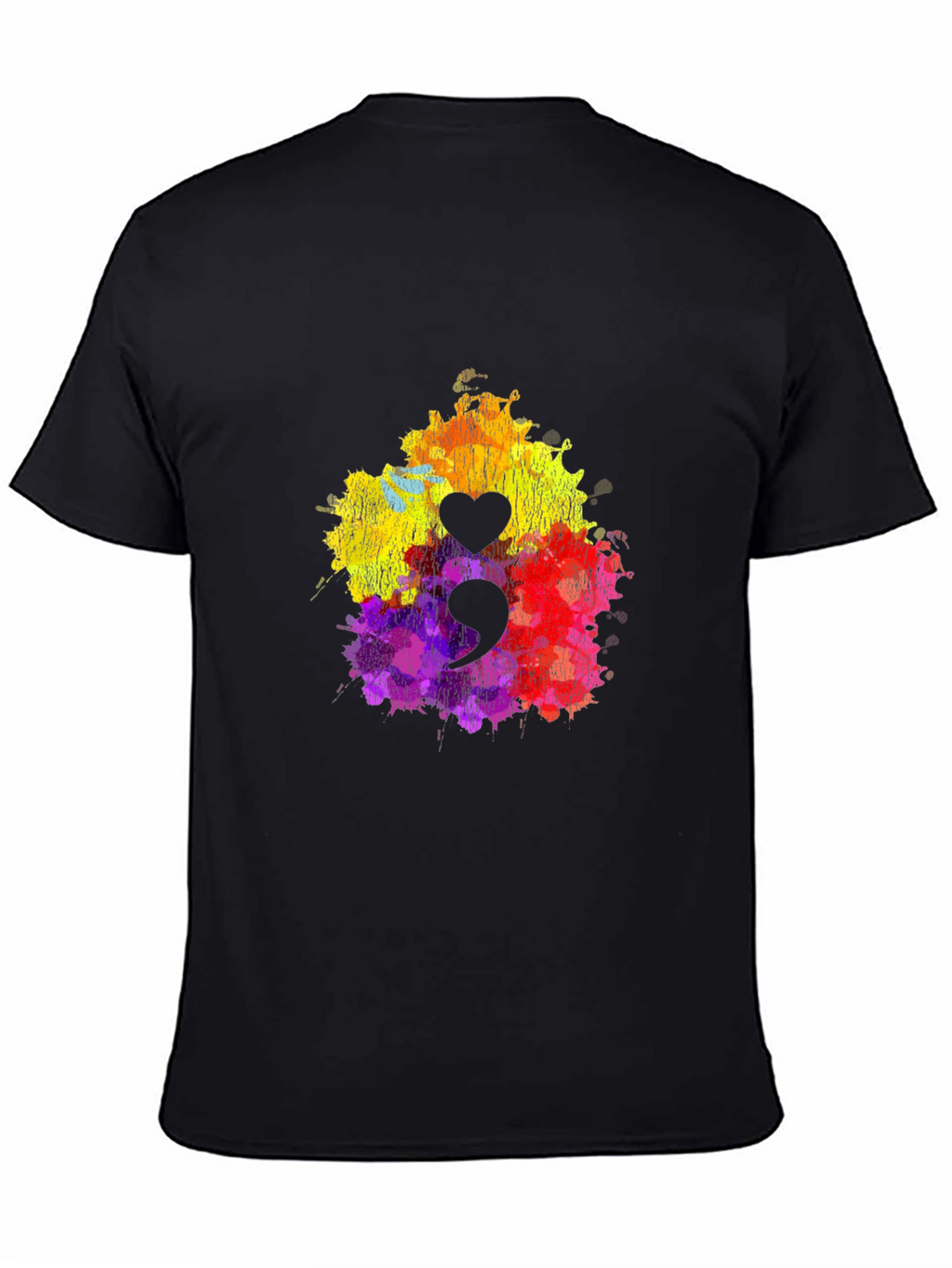 Semicolon Heart T-Shirt - Mental Health Awareness