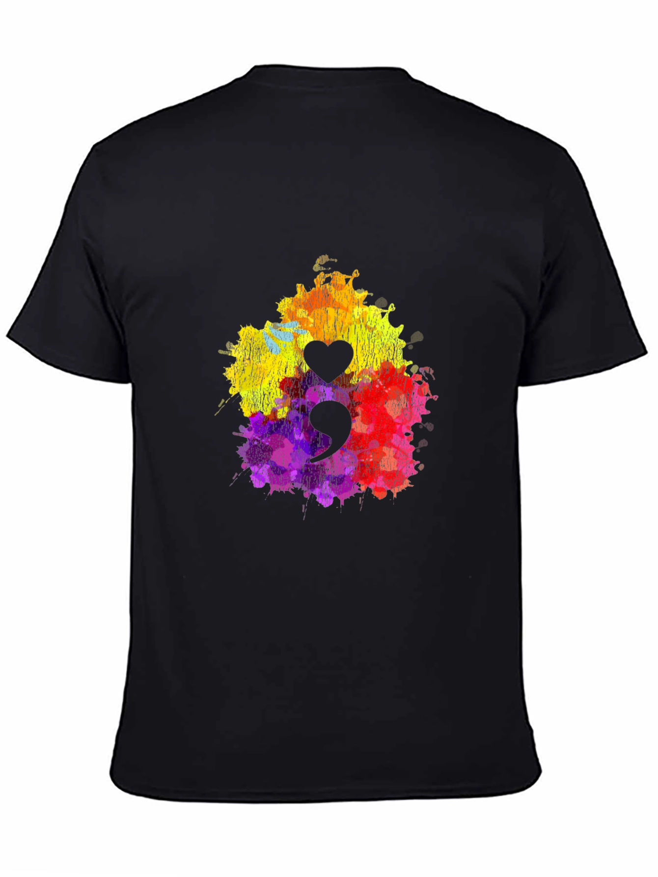 Semicolon Heart T-Shirt - Mental Health Awareness