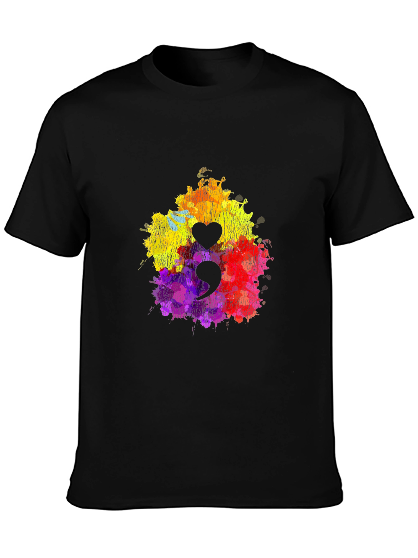 Semicolon Heart T-Shirt - Mental Health Awareness