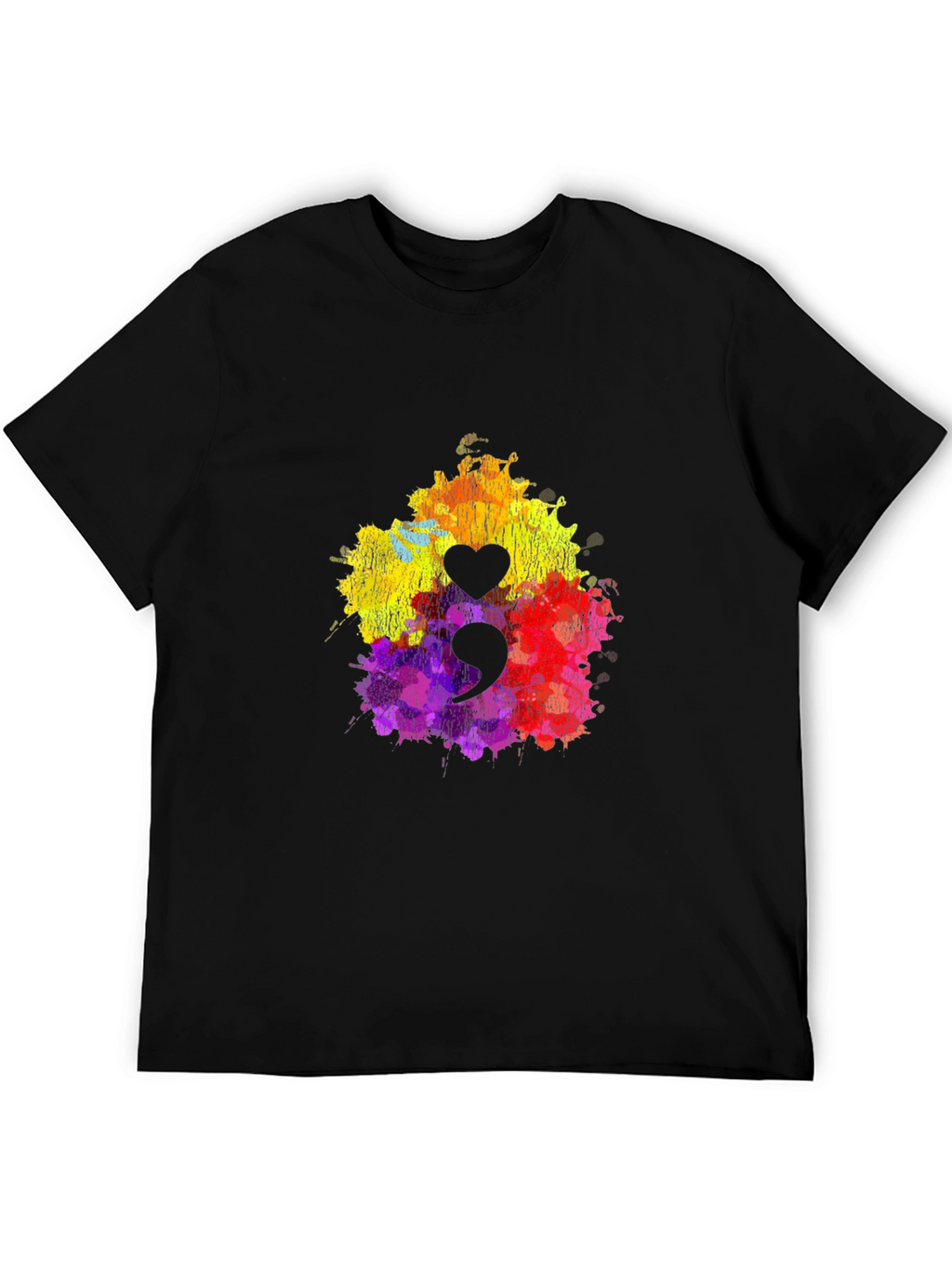 Semicolon Heart T-Shirt - Mental Health Awareness