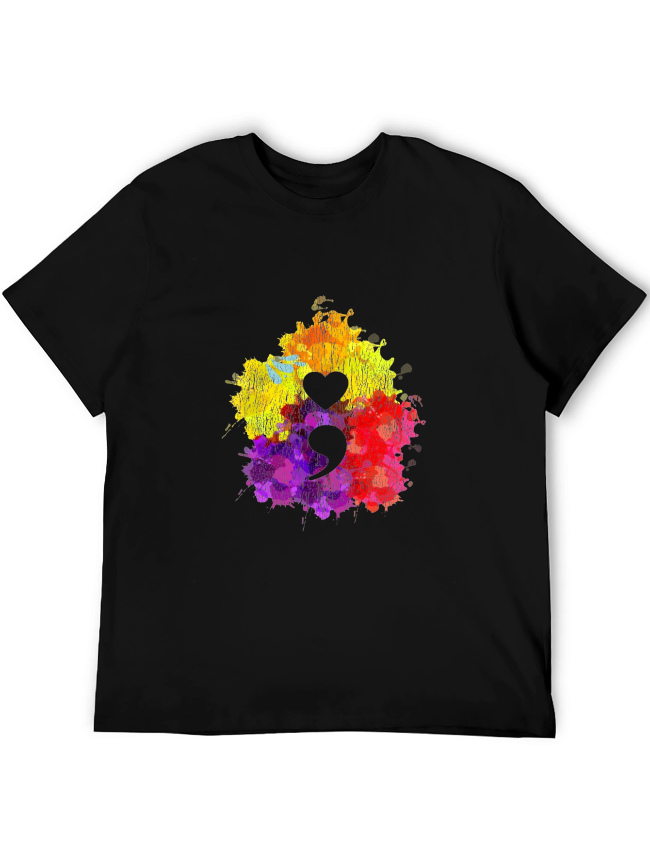 Semicolon Heart T-Shirt - Mental Health Awareness