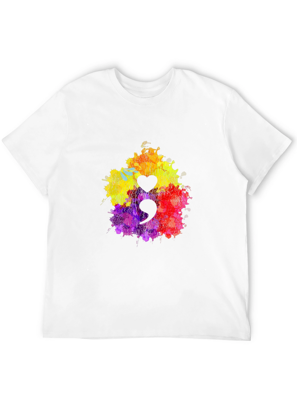 Semicolon Heart T-Shirt - Mental Health Awareness