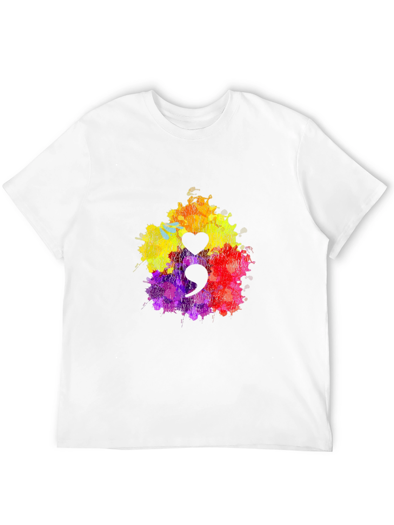 Semicolon Heart T-Shirt - Mental Health Awareness