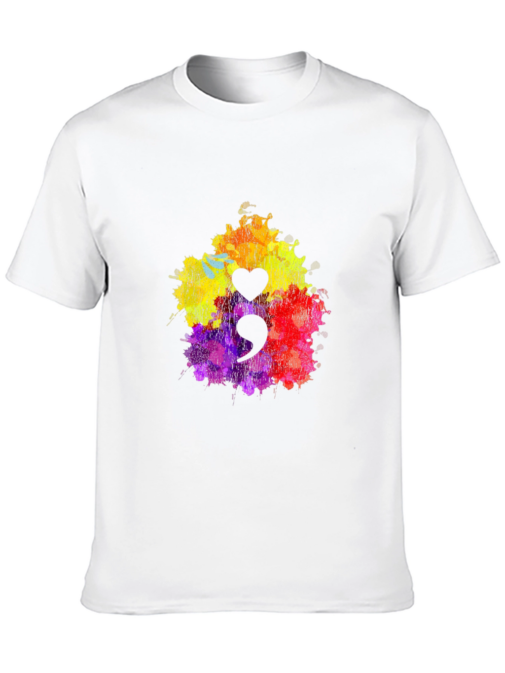 Semicolon Heart T-Shirt - Mental Health Awareness