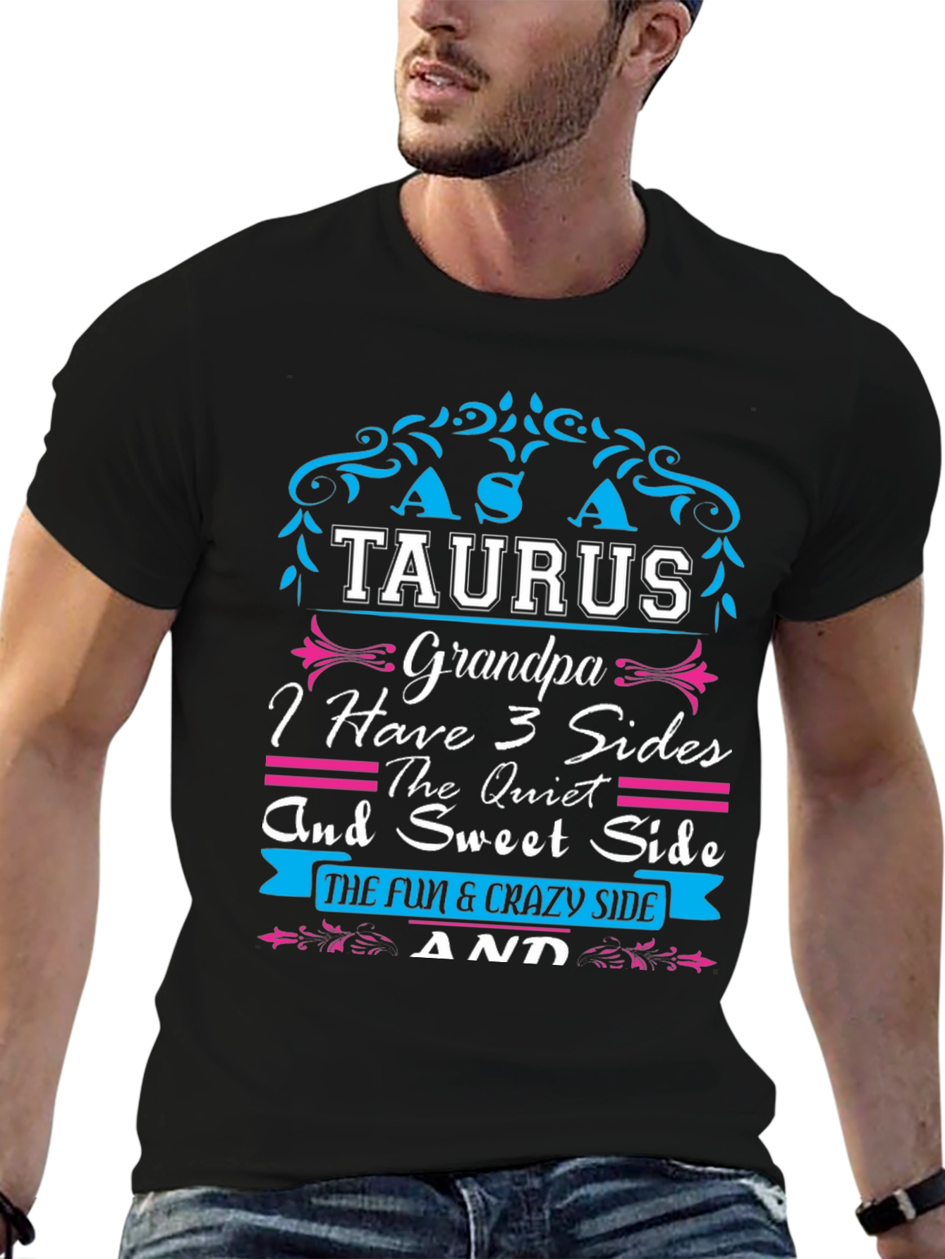 Taurus Grandpa T-Shirt - 3 Sides Tee