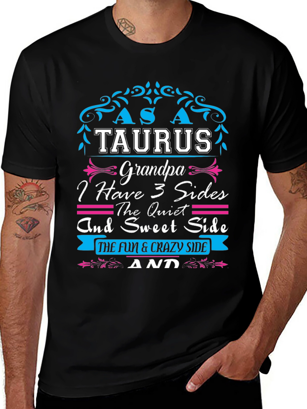Taurus Grandpa T-Shirt - 3 Sides Tee