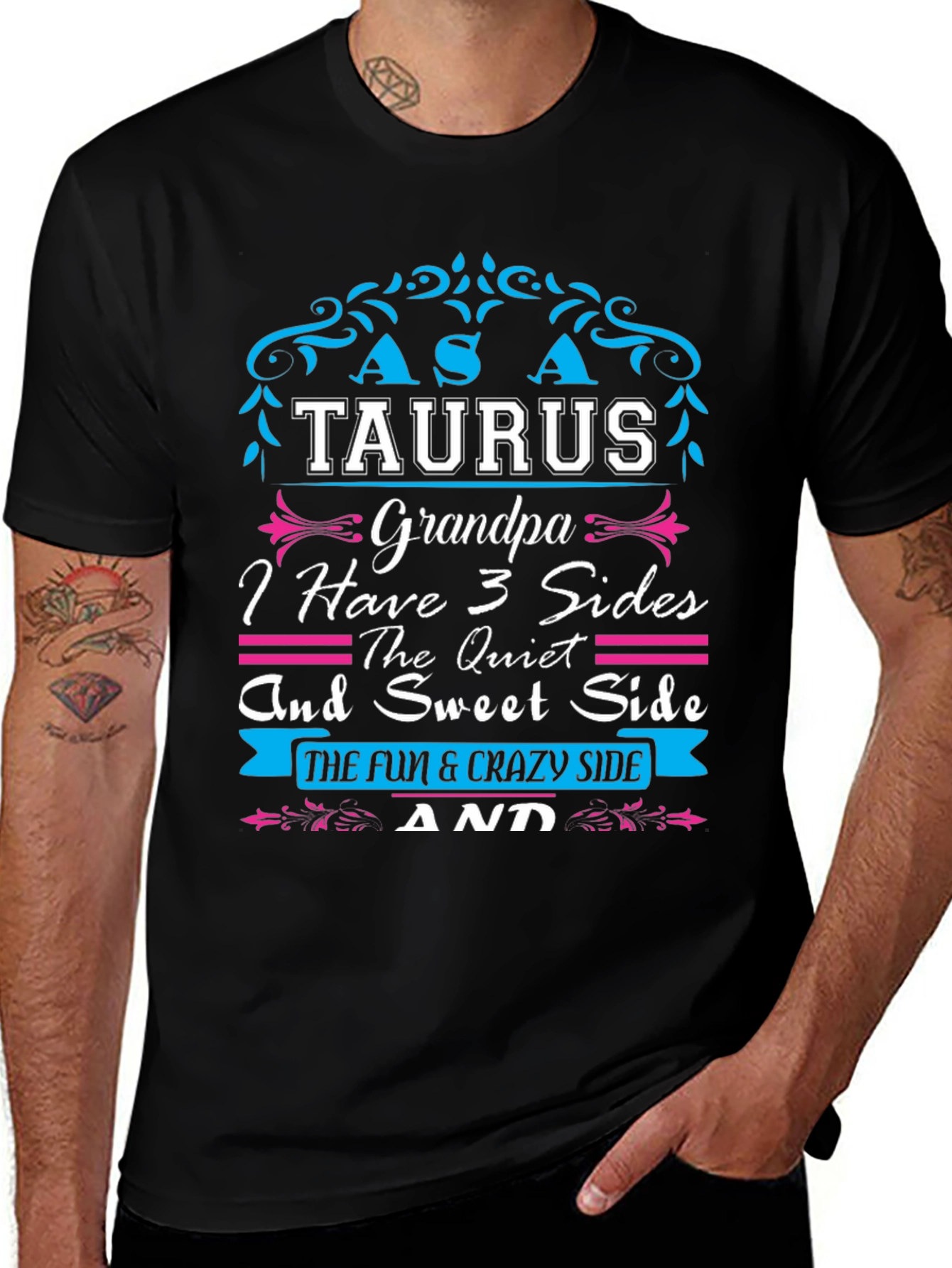 Taurus Grandpa T-Shirt - 3 Sides Tee
