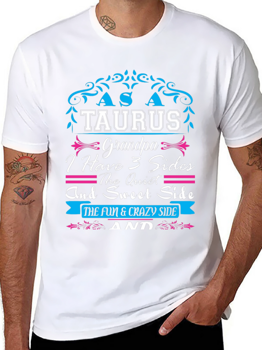 Taurus Grandpa T-Shirt - 3 Sides Tee