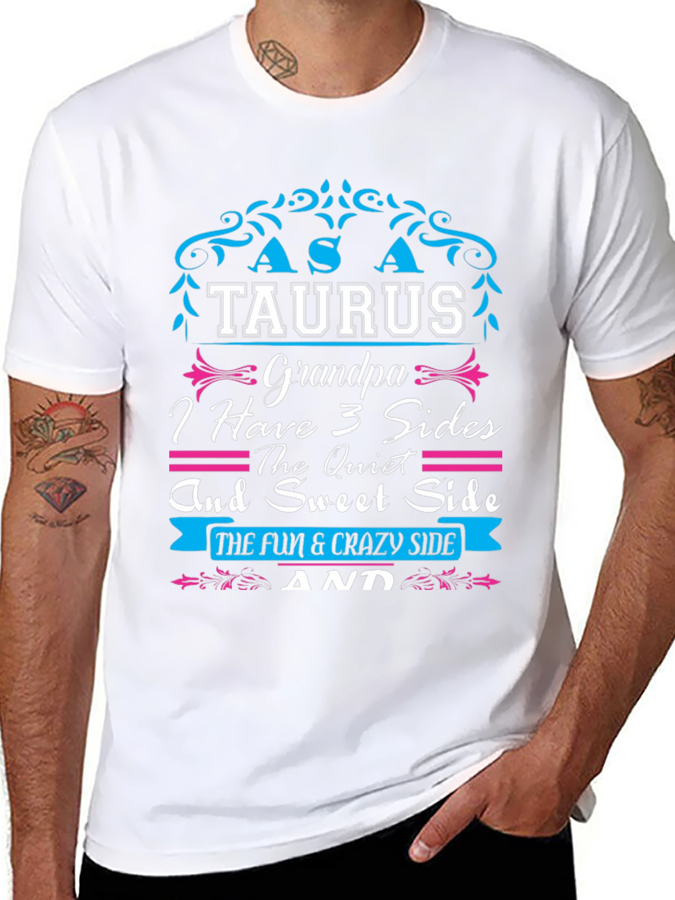 Taurus Grandpa T-Shirt - 3 Sides Tee