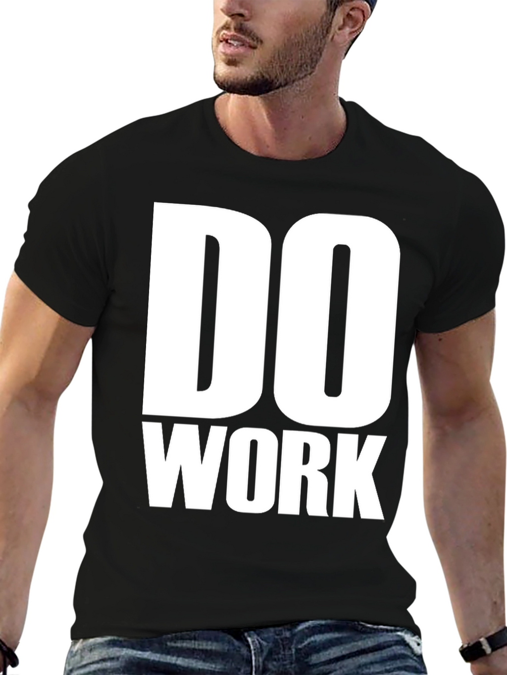Do Work Graphic Print Black T-Shirt