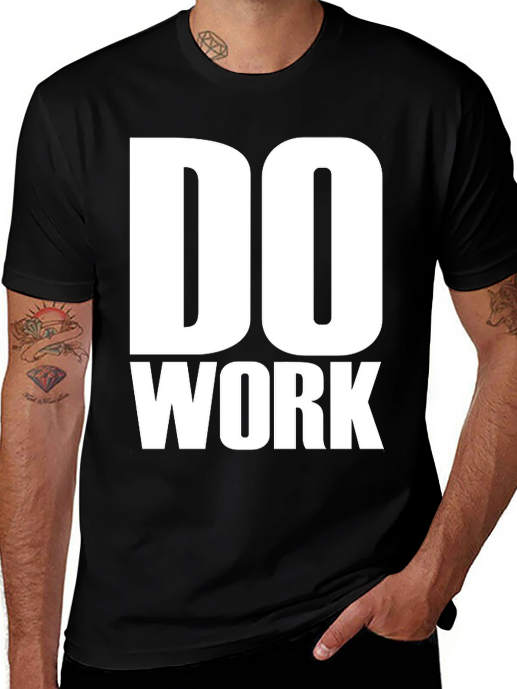 Do Work Graphic Print Black T-Shirt
