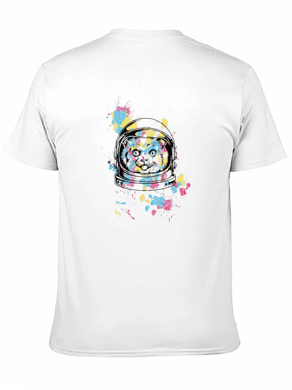 Astronaut Cat Graphic Black T-Shirt