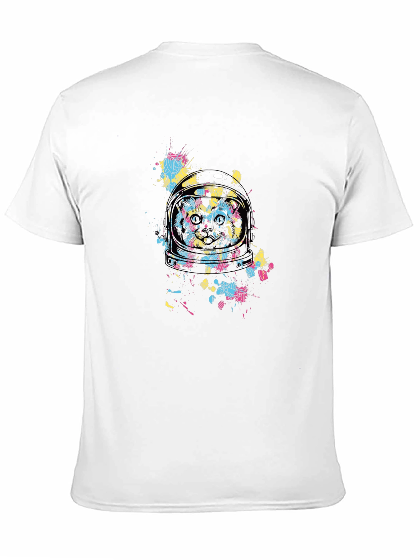 Astronaut Cat Graphic Black T-Shirt