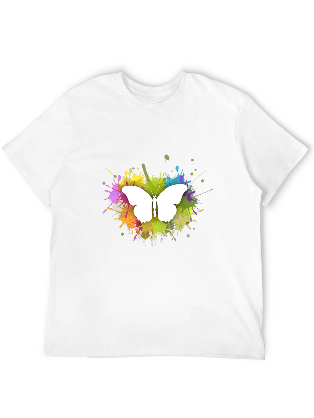 Butterfly Splatter Art T-Shirt - Black