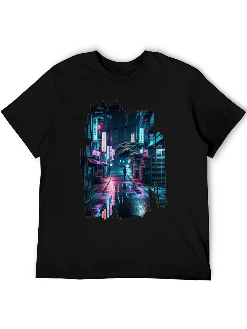 Cyberpunk City Street T-Shirt