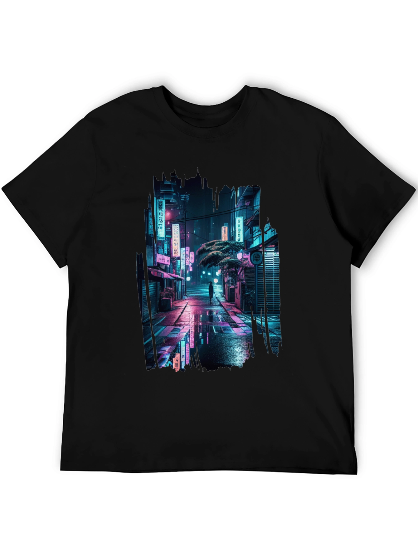 Cyberpunk City Street T-Shirt