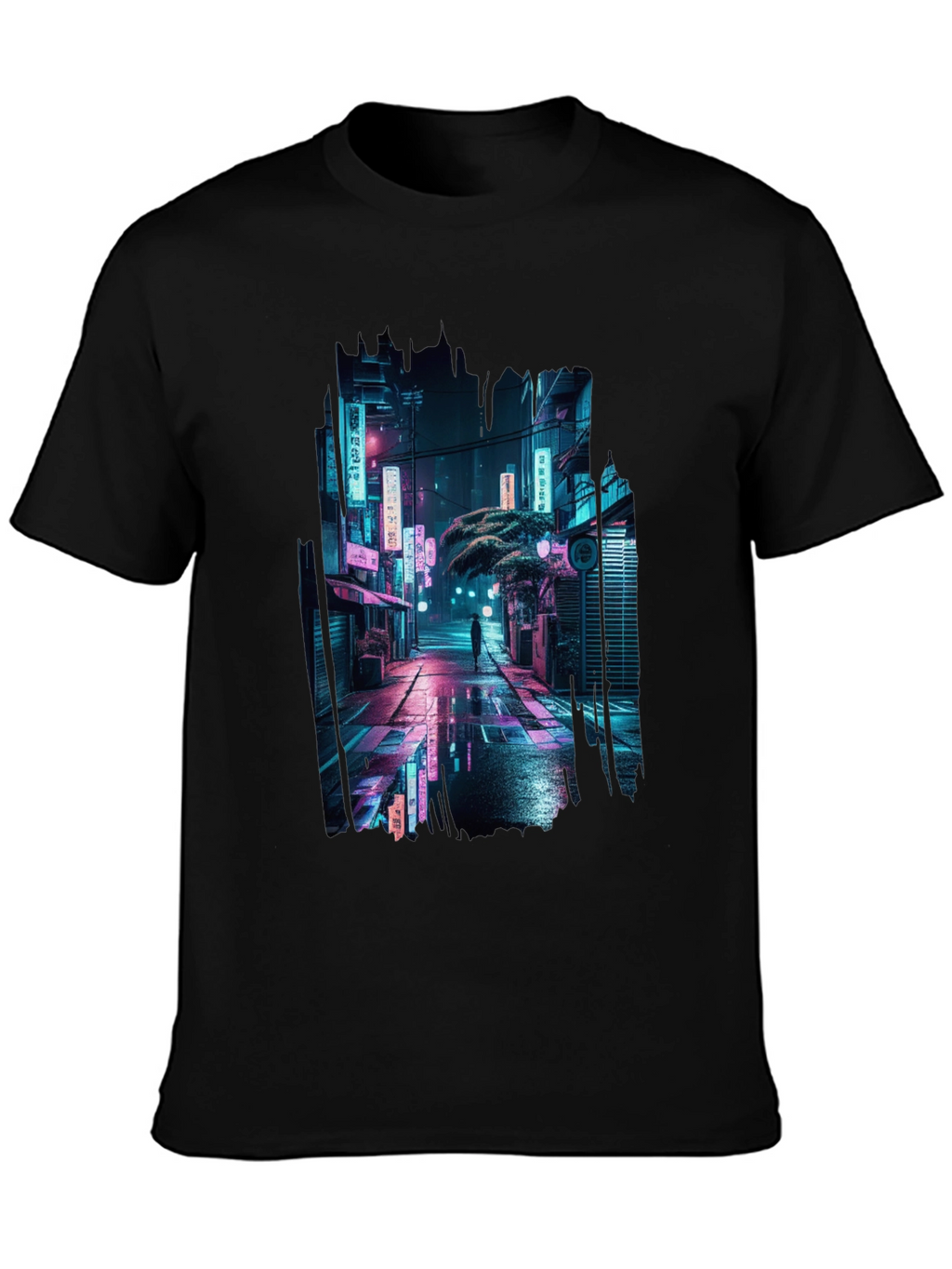 Cyberpunk City Street T-Shirt