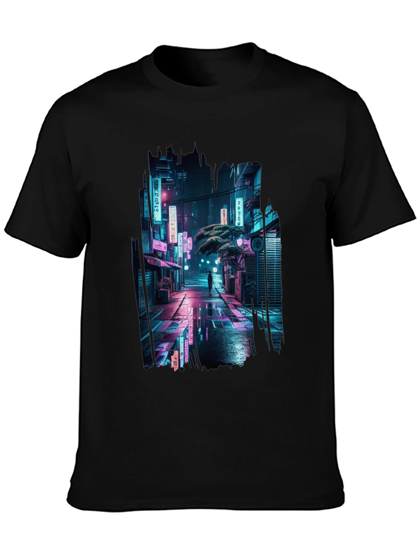 Cyberpunk City Street T-Shirt