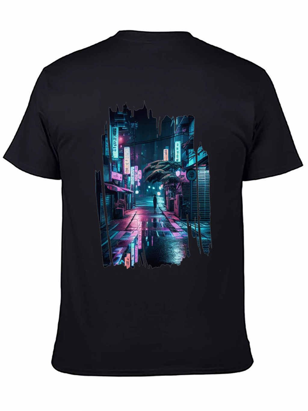 Cyberpunk City Street T-Shirt