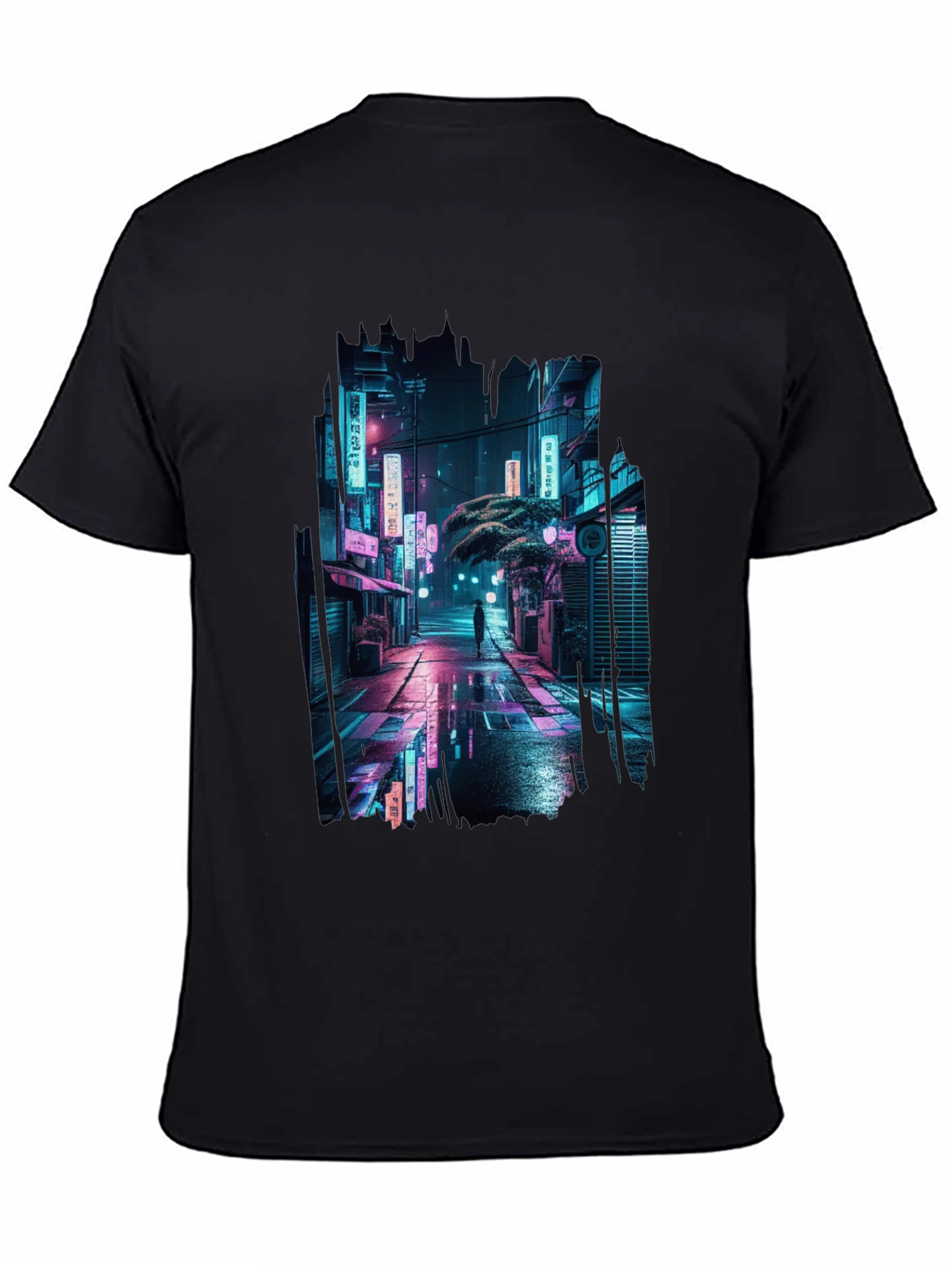 Cyberpunk City Street T-Shirt