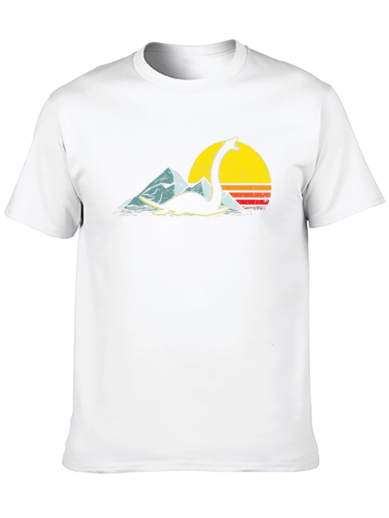 Loch Ness Monster Graphic Tee - Retro Sunset Design