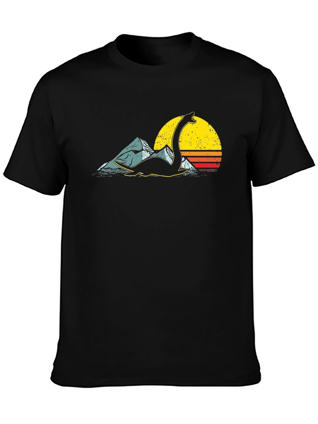 Loch Ness Monster Graphic Tee - Retro Sunset Design