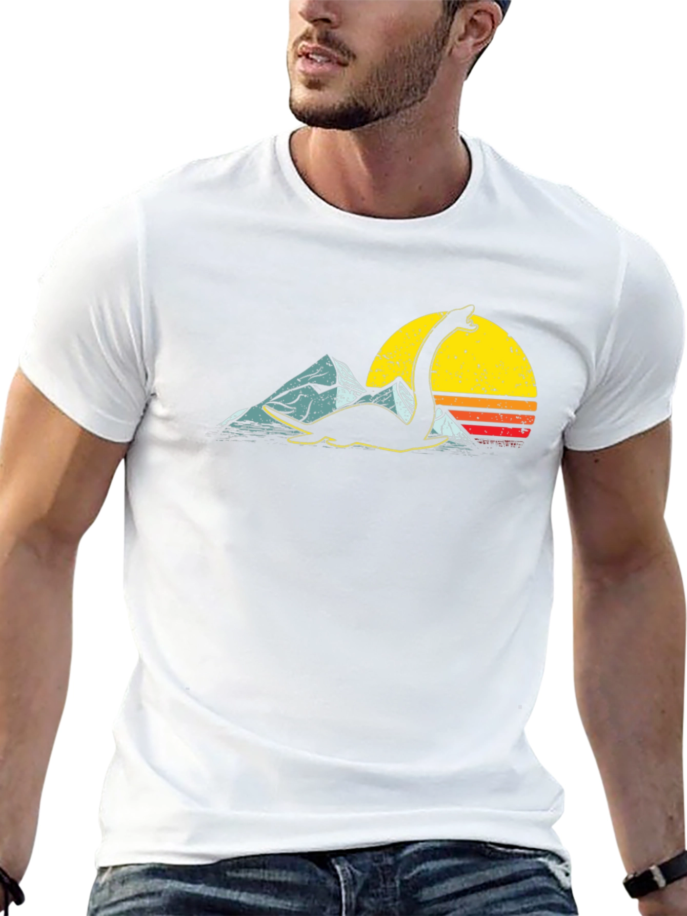 Loch Ness Monster Graphic Tee - Retro Sunset Design