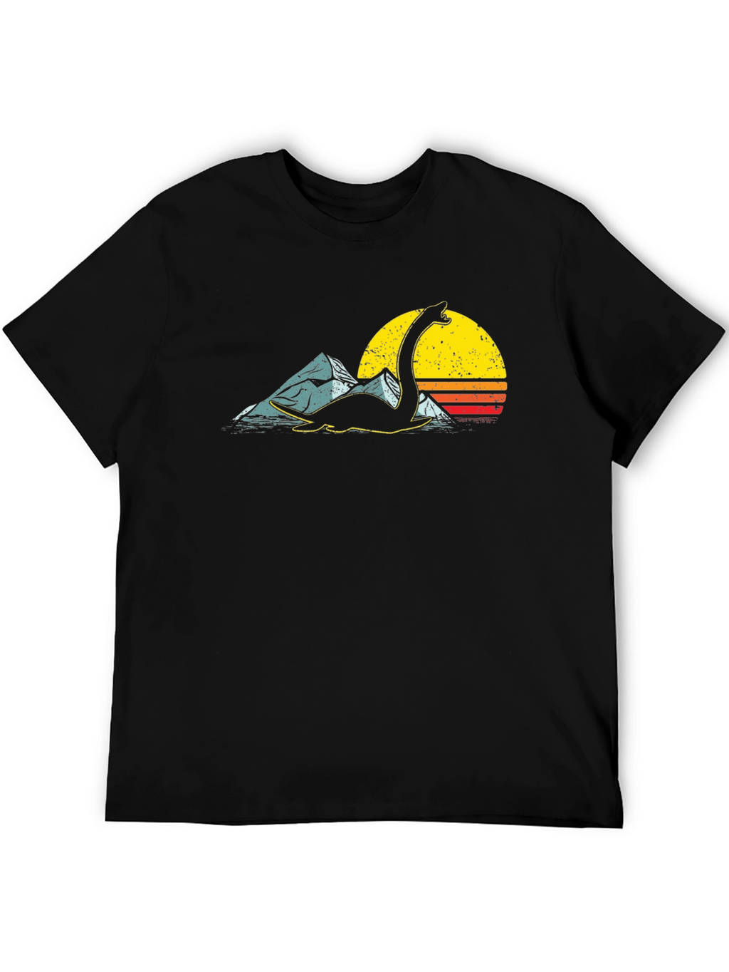 Loch Ness Monster Graphic Tee - Retro Sunset Design