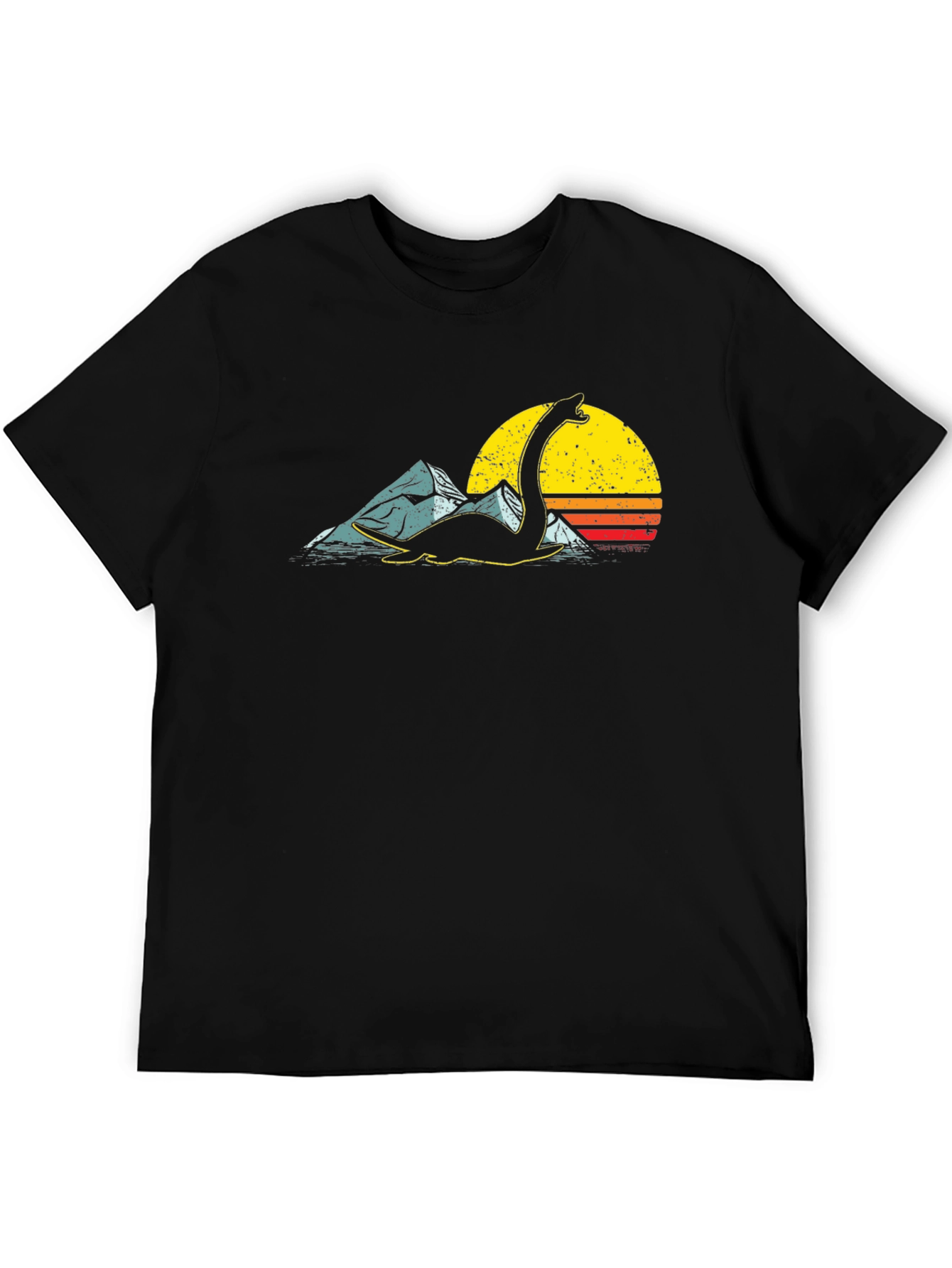 Loch Ness Monster Graphic Tee - Retro Sunset Design