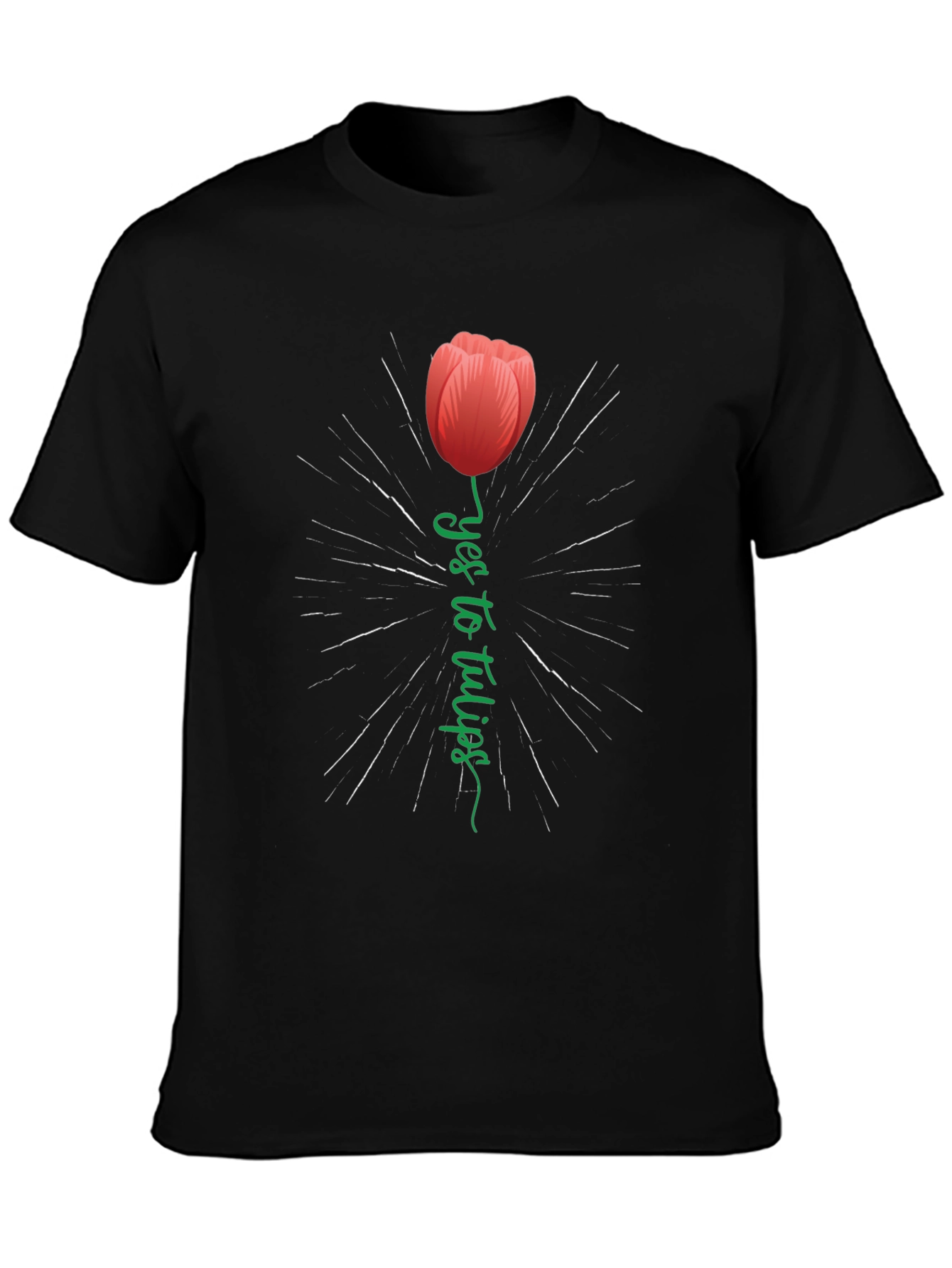 Yes to Tulips Graphic Tee - Stylish Floral Design