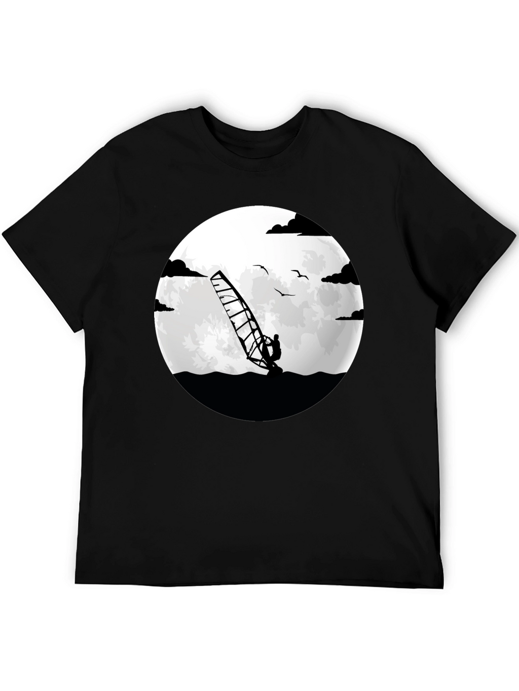 Windsurfer Graphic Tee - Black Crew Neck