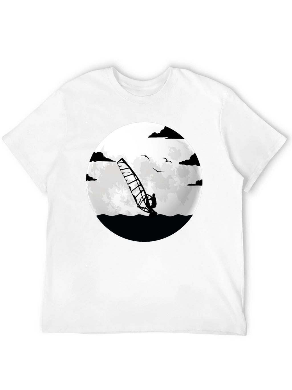 Windsurfer Graphic Tee - Black Crew Neck
